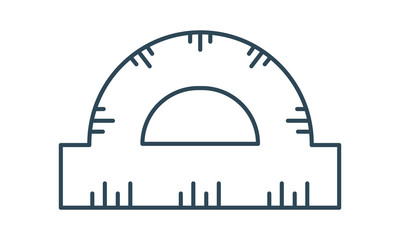 Protractor Icon for School and Educational Tools