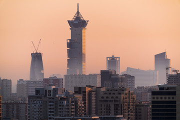 View of the Baku city at dawn