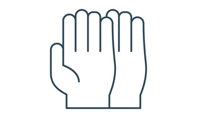 Hand gloves vector icon