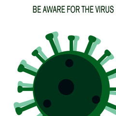 Virus Corona Illustration and Attention for Social Distancing