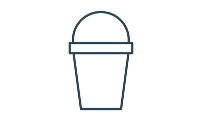Domestic bucket icon for household chores and cleaning
