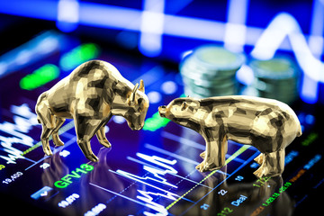 Bull and bear economy concept