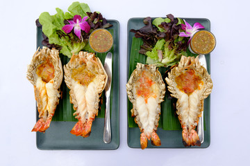 Grilled fresh giant river prawn