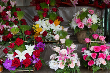Fototapeta na wymiar Flower bouquet in the flower shop