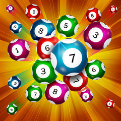 Background of lottery balls, vector illustration