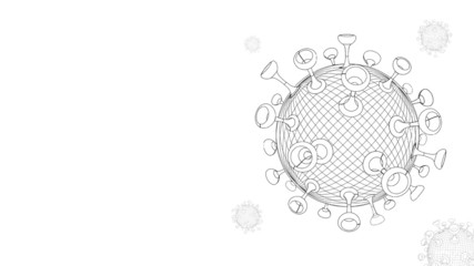 3D Geometric Model of Deadly Corona Virus Pandemic, Quarantine and global recession Coronavirus outbreak effects on world economic