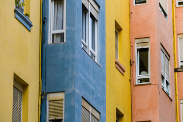 Fototapeta na wymiar Fragment of a colorful house. Santander, the capital of Cantabria.Northern spain