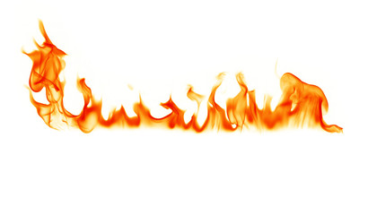 Fire flames on a white background.
