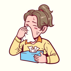 Girl with runny nose
