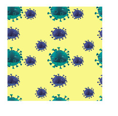 seamless pattern with molecules of the virus in different colors