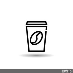 Coffee bean icon with white background