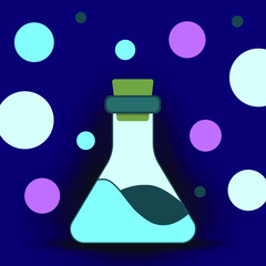 flask icon flat color for using in chemical, liquid, alcohol, science, lab, pharmacy, medical theme in square dimension - 333833469