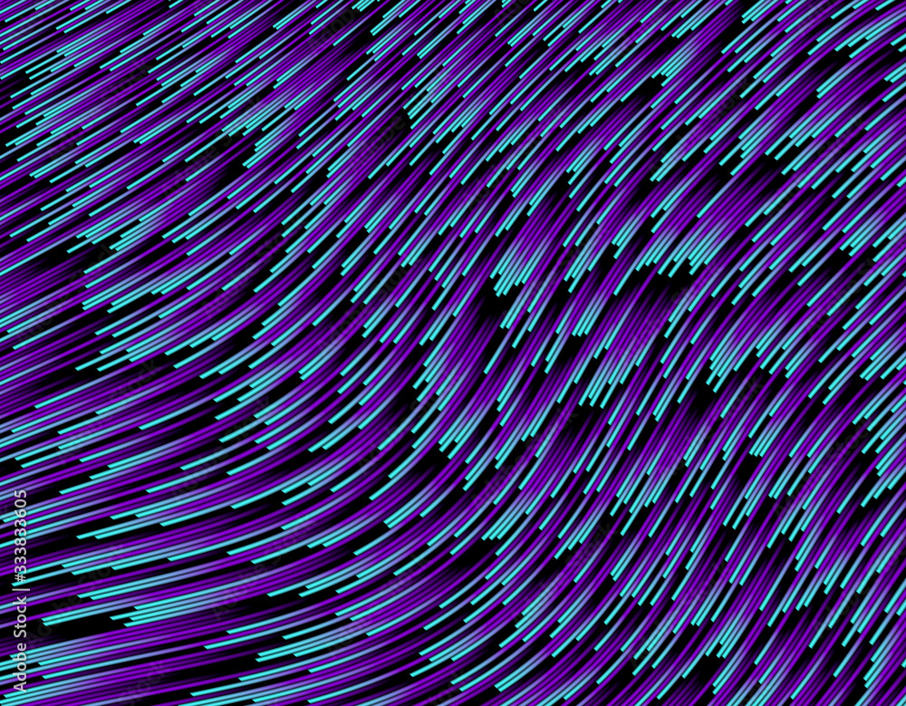 Aufkleber abstract deformed cold-colored line flow - 3d rendering