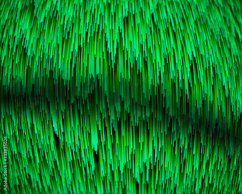 Aufkleber abstract deformed vertical green flow - 3d rendering