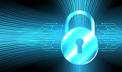 Closed Padlock on digital background, cyber security