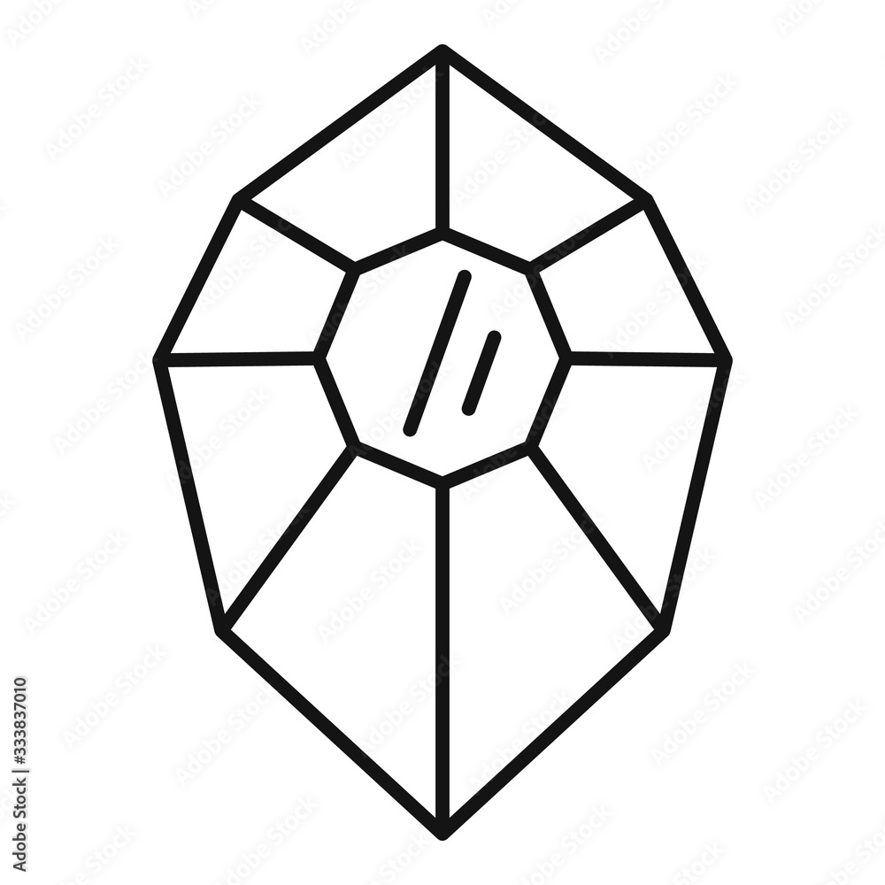 Poster crystal icon. outline crystal vector icon for web design isolated on white background