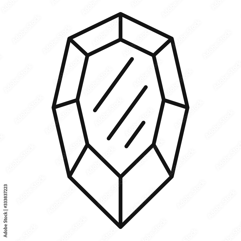 Poster ruby icon. outline ruby vector icon for web design isolated on white background
