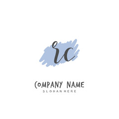 Handwritten initial letter R C RC for identity and logo. Vector logo template with handwriting and signature style.