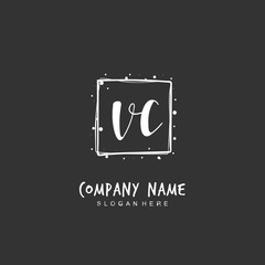 Handwritten initial letter V C VC for identity and logo. Vector logo template with handwriting and signature style.