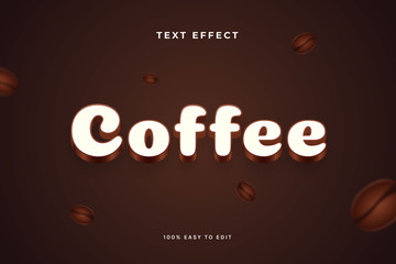 Coffee brown white text effect