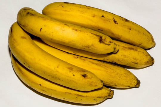 Bunch of banabas on the white background