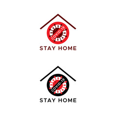 Novel coronavirus outbreak covid-19. Stay home flat vector icon for apps and websites. 