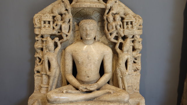 Mumbai, Maharastra/India- March 26 2020: Statue of lord Mahavira- worshipped by the Jain people.