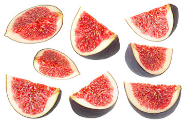 Purple fig fruit slice collection