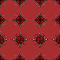 Seamless pattern in the form of mandalas.  Oriental pattern. Geometric patterns.  Print for printing on fabric, wallpaper, paper and other surfaces.