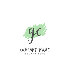 Handwritten initial letter G C GC for identity and logo. Vector logo template with handwriting and signature style.
