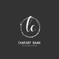 Handwritten initial letter L C LC for identity and logo. Vector logo template with handwriting and signature style.
