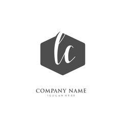 Handwritten initial letter L C LC for identity and logo. Vector logo template with handwriting and signature style.