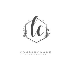 Handwritten initial letter L C LC for identity and logo. Vector logo template with handwriting and signature style.