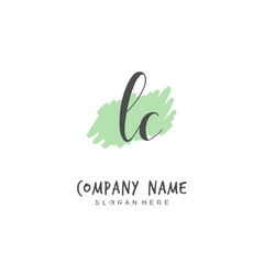 Handwritten initial letter L C LC for identity and logo. Vector logo template with handwriting and signature style.