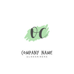 Handwritten initial letter O C OC for identity and logo. Vector logo template with handwriting and signature style.