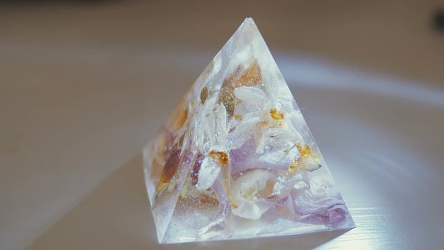 resin pyramid I made with flowers