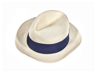 Male summer hat with blue ribbon