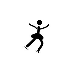 Fototapeta na wymiar Sports. Single figure skating women. Women silhouette skate. Logo sports dance on ice. Monochrome template for poster, logo, etc. Design element. Vector illustration.