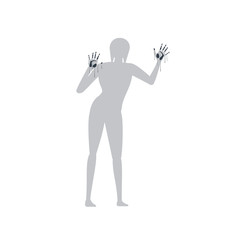 Erotic girl. Girl in the shower. Silhouette