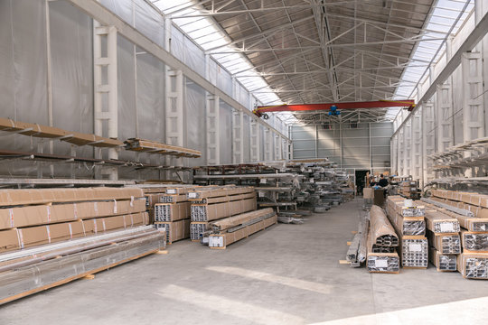 Industrial plant for production of metal profile for windows