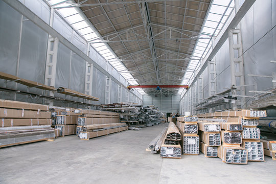 Industrial plant for production of metal profile for windows