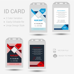 Creative Id Card Design Vector Template.  Identity badge Template. 