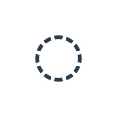 Selection dashed circle with pointer in vector. Stock Vector illustration isolated on white background.