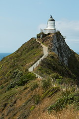 Fototapeta na wymiar Nugget Point Lighthouse in Otago on South Island of New Zealand