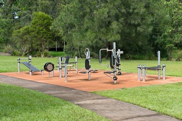 Outdoor gym unused due to coronavirus.