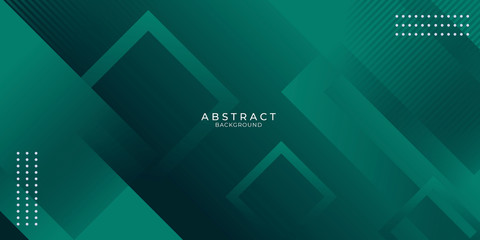 Green geometric gradient background vector can be use for web header, cover, banner, wallpaper, flyer, brochure, book, printing media, card, web page. Tosca abstract background with geometric element