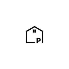 letter P logo template for real estate
