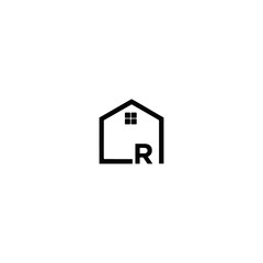 Fototapeta na wymiar letter R logo template for real estate 