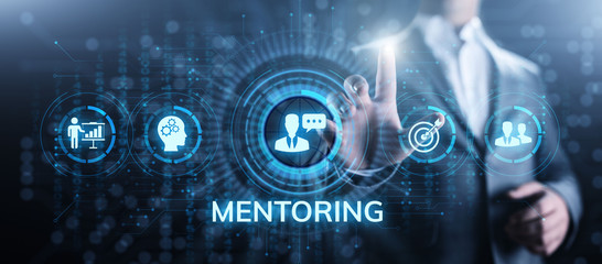 Mentoring Coaching Training Personal development and education concept.