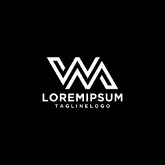 WM MW  Monogram Logo Design Template 